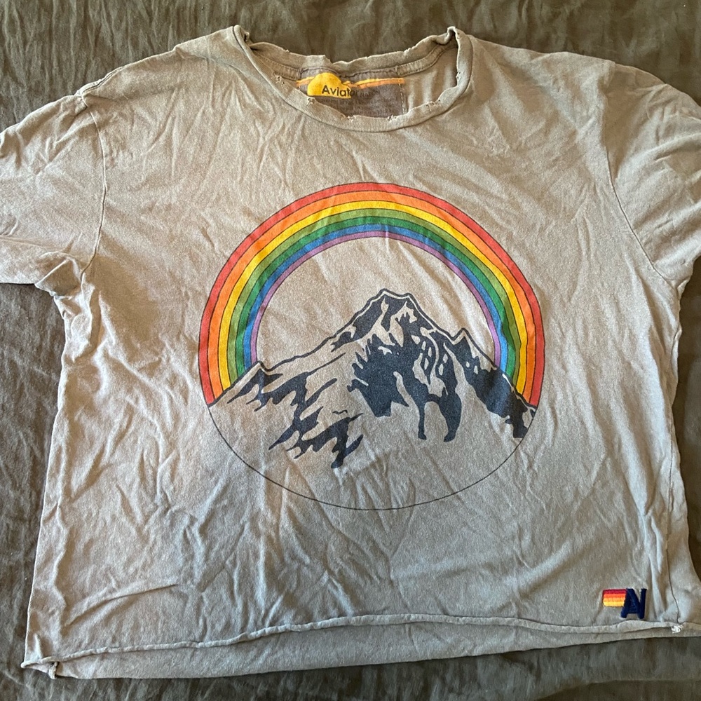 Aviator Nation Size L crop tee shirt.